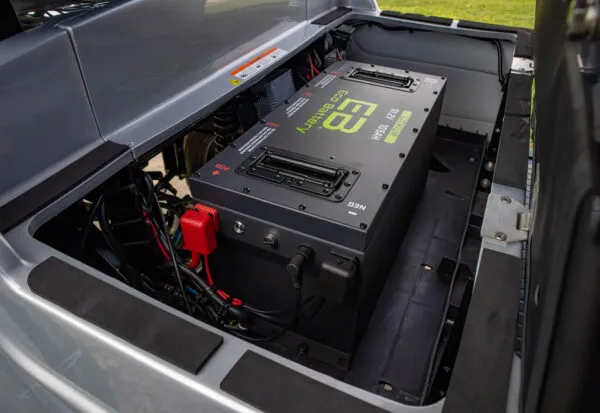 51V ECO lithium battery compartment with digital voltage monitor on EPIC e60L